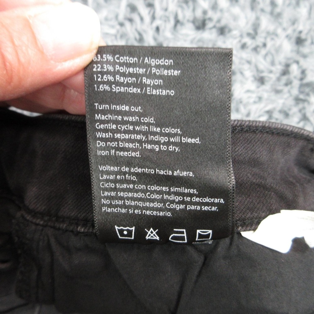 Risen Jeans Jeans Womens 13 Black Wide-Leg High Rise Distressed 31x34.5* NWT - Picture 13 of 16